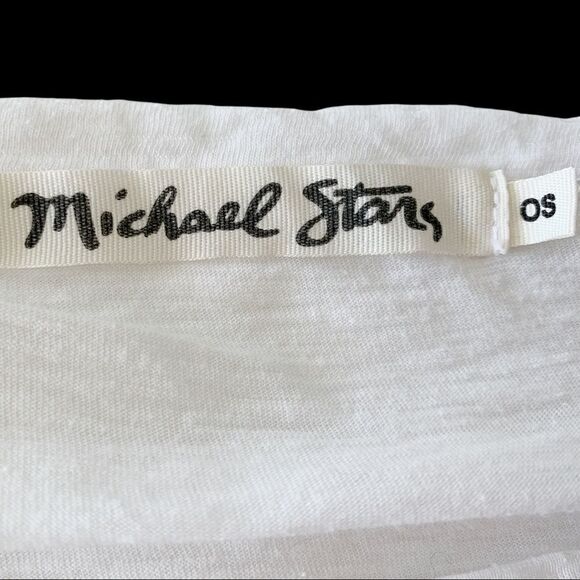 Michael Stars white supima cotton o/s side tie long sleeve tunic top nwot - Picture 6 of 6